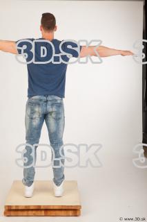 Whole body blue tshirt light blue jeans modeling t pose…